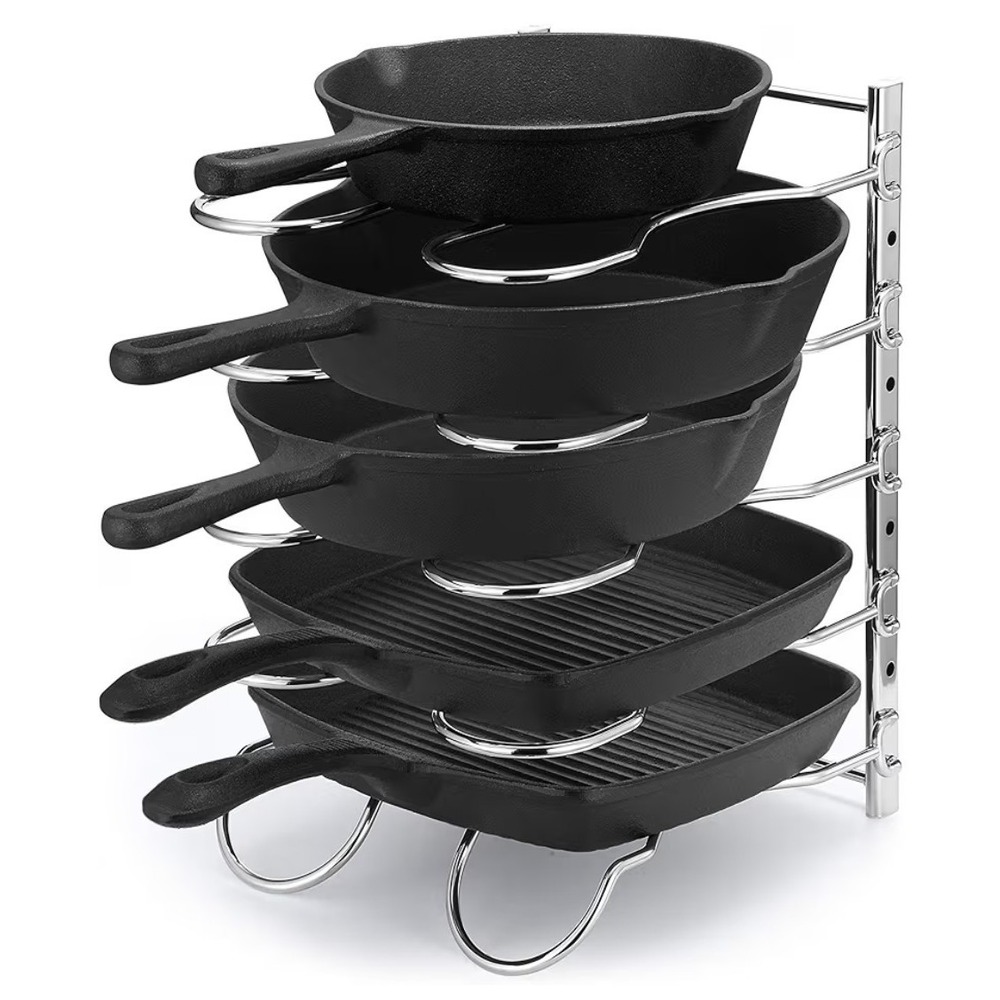 2 Heavy Duty Pan Rack Pot Lid Rack Kitchen Cabinet Pantry Cookware Organizer